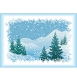winter mountain landscape with fir trees vector image vector image