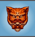 orange cute head cat animal vector image vector image