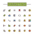 colored marketing line icons vector image