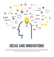 light bulb human head vector image vector image