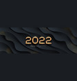 2022 new year golden logo on black background vector image vector image