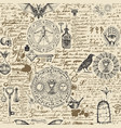 abstract seamless pattern on alchemical theme vector image