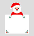 christmas card with santa and blank page vector image vector image