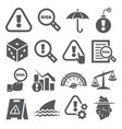 risk icons set on white background vector image vector image