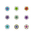 set classic tattoo style flowers vector image vector image