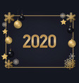 2020 golden numbers with snowflakes vector image vector image