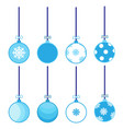 basic rgbblue christmas balls with different patte vector image vector image