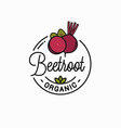 beetroot vegetable logo round linear slice vector image vector image