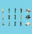 detective isometric set vector image vector image