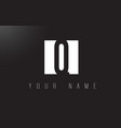 q letter logo with black and white negative space vector image
