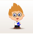 schoolboy with notebook vector image vector image