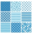 set of blue water drops seamless patterns vector image vector image