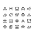 team work line icons business person group vector image