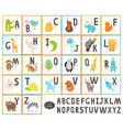 cute zoo alphabet with cartoon animals vector image