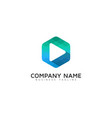 hexagon video logo icon design vector image vector image
