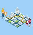 isometric logistics and delivery concept delivery vector image