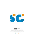 sc or cs logo letter initial design template vector image