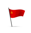 ussr flag on pole infographic element on white vector image vector image