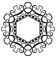 Black circle frame with ornamental border Vector Image