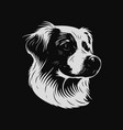 dog head logo black and white emblem vector image