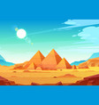 egyptian pyramids landscape cartoon vector image vector image