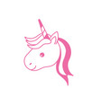 silhouette cute unicorn head with horn vector image
