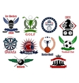 spors games icons emblems and tournament badges vector image