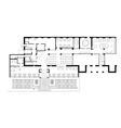standard cafe furniture symbols on floor plans vector image