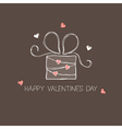 gift box with hearts vector image