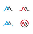 m letter logo template vector image vector image