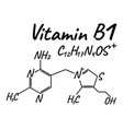 vitamin b1 label and icon chemical formula vector image