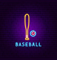 baseball game neon label vector image