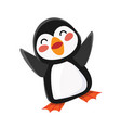 happy penguin smiling cute christmas bird vector image