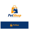 pet shop logo design template dog shop logo vector image vector image