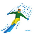 sportsman ski slope down from the mountain vector image