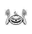 scary pumpkin terror monochrome clipart vector image vector image
