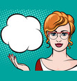 girl pointing at something vector image