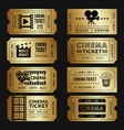 golden tickets entry cinema tickets templates vector image