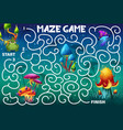 labyrinth maze game help find the magic mushroom vector image