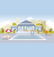 luxury cottage house backyard with swimming pool vector image