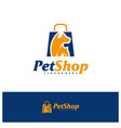 pet shop logo design template dog vector image