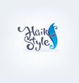 hair style handdrawn lettering composition vector image vector image