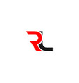 letter rl logo design vector image
