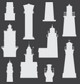 lighthouses and searchlights icons vector image vector image