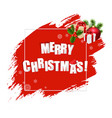 merry christmas with red blobs banner vector image