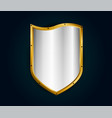 metal realistic shield silver with gold royal vector image vector image