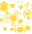 seamless pattern with shiny bright yellow sun vector image