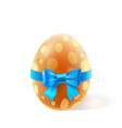 template card with realistic egg gift bow vector image vector image