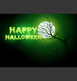 happy halloween text with full moon and spooky vector image vector image
