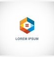 polygon colorful home technology logo vector image